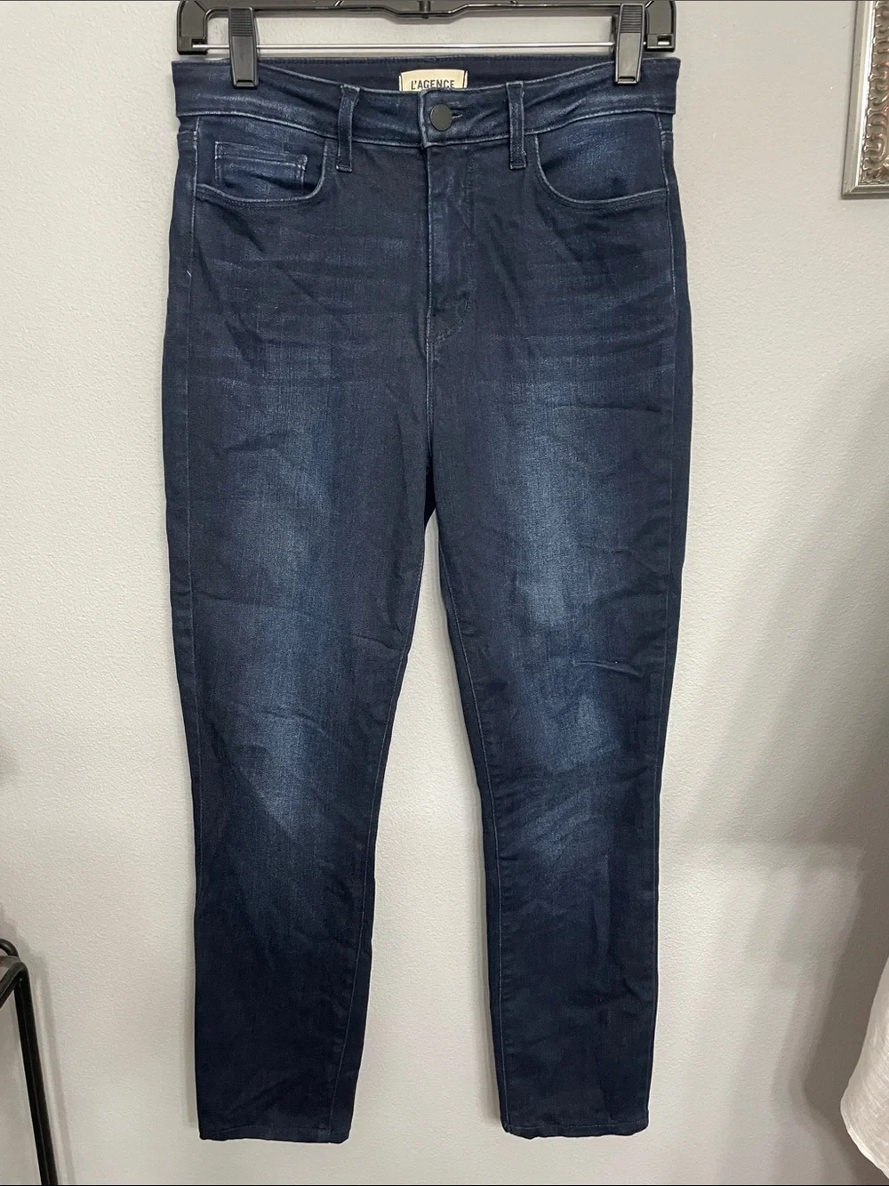 L'AGENCE High-Rise Skinny Jeans Dark Wash Indigo Blue Size 28